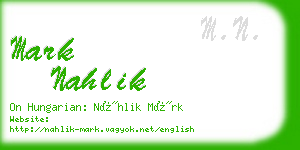 mark nahlik business card